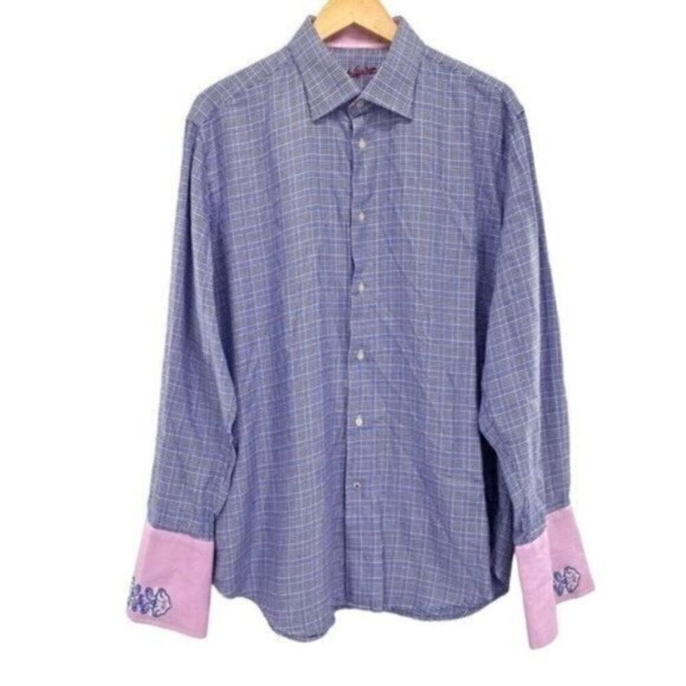 Robert Graham Embroidered Houndstooth Button Up Dress Shirt